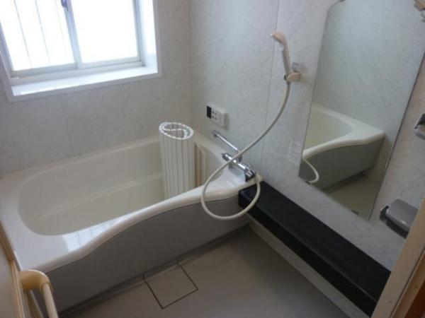 Bathroom. Bathroom with handrail. Because the large size comfortable bath time