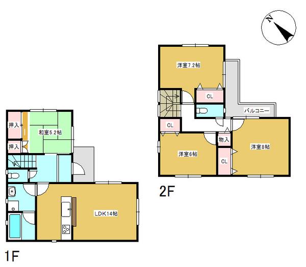 Floor plan. 21.5 million yen, 4LDK, Land area 135.12 sq m , Building area 94.36 sq m
