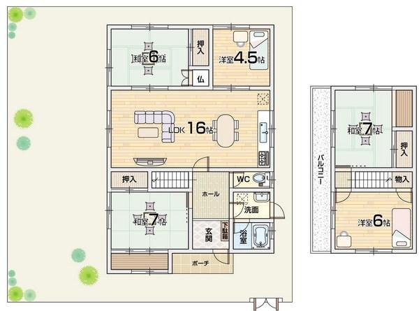 Floor plan. 23.8 million yen, 4LDK, Land area 187.37 sq m , Building area 106.39 sq m floor plan