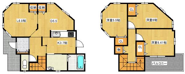 Compartment figure. Land price 12.9 million yen, Land area 95.88 sq m