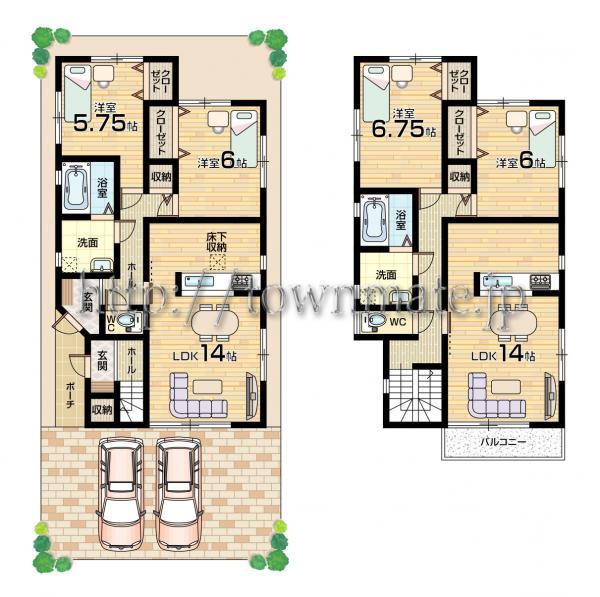 Floor plan. 29,800,000 yen, 4LDK, Land area 182.55 sq m , Building area 129.19 sq m Floor