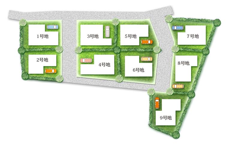 The entire compartment Figure. A quiet new city block the birth of the total 9 compartments (compartment view)