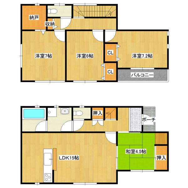 Floor plan. 27,900,000 yen, 4LDK, Land area 100.01 sq m , Building area 97.19 sq m