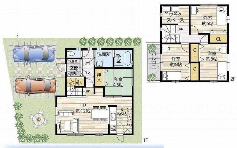 Floor plan. 34,470,000 yen, 4LDK, Land area 133.94 sq m , Building area 101.85 sq m plan view