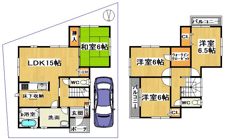 Floor plan. (4 Building), Price 24,800,000 yen, 4LDK, Land area 119.57 sq m , Building area 100.19 sq m