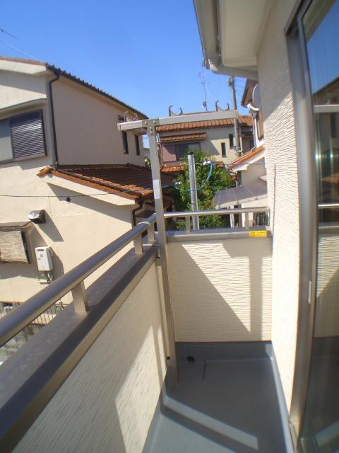 Balcony. Pole hanging with