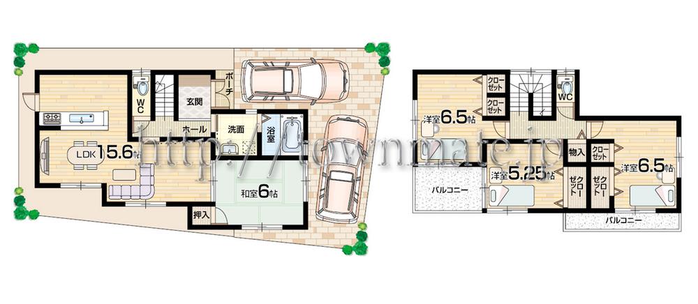 Floor plan. (No. 2 locations), Price 30,800,000 yen, 4LDK, Land area 127.77 sq m , Building area 94.77 sq m