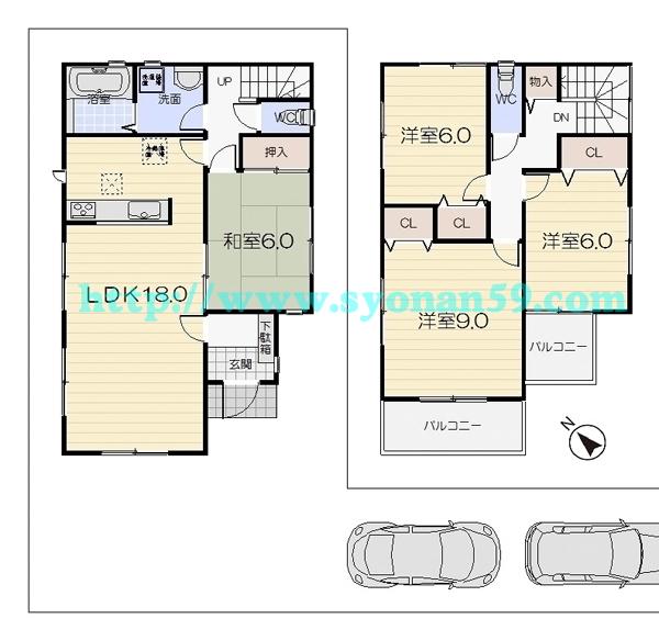 Floor plan. 34,800,000 yen, 4LDK, Land area 193.43 sq m , Building area 105.98 sq m floor plan