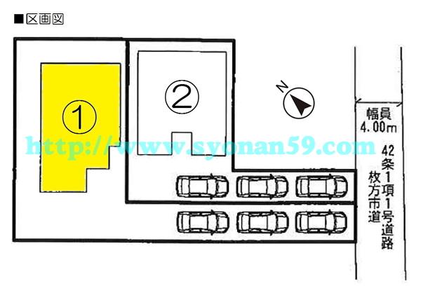 Compartment figure. 34,800,000 yen, 4LDK, Land area 193.43 sq m , Building area 105.98 sq m compartment view