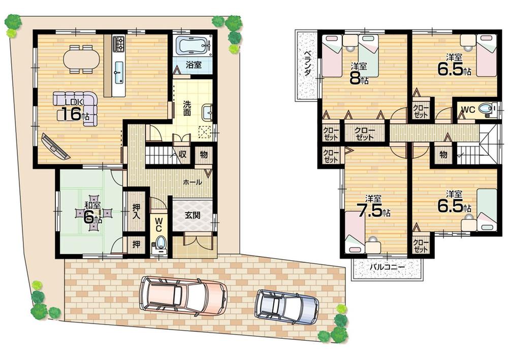Floor plan. 28 million yen, 5LDK, Land area 121.62 sq m , Building area 119.07 sq m
