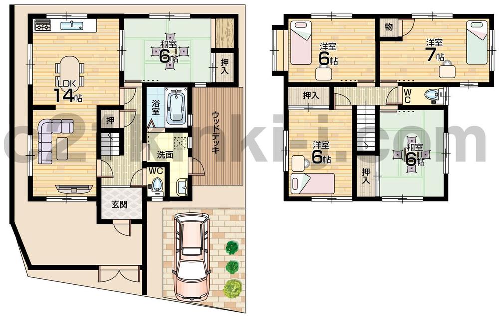 Floor plan. 17.8 million yen, 5LDK, Land area 101.11 sq m , Building area 102.06 sq m