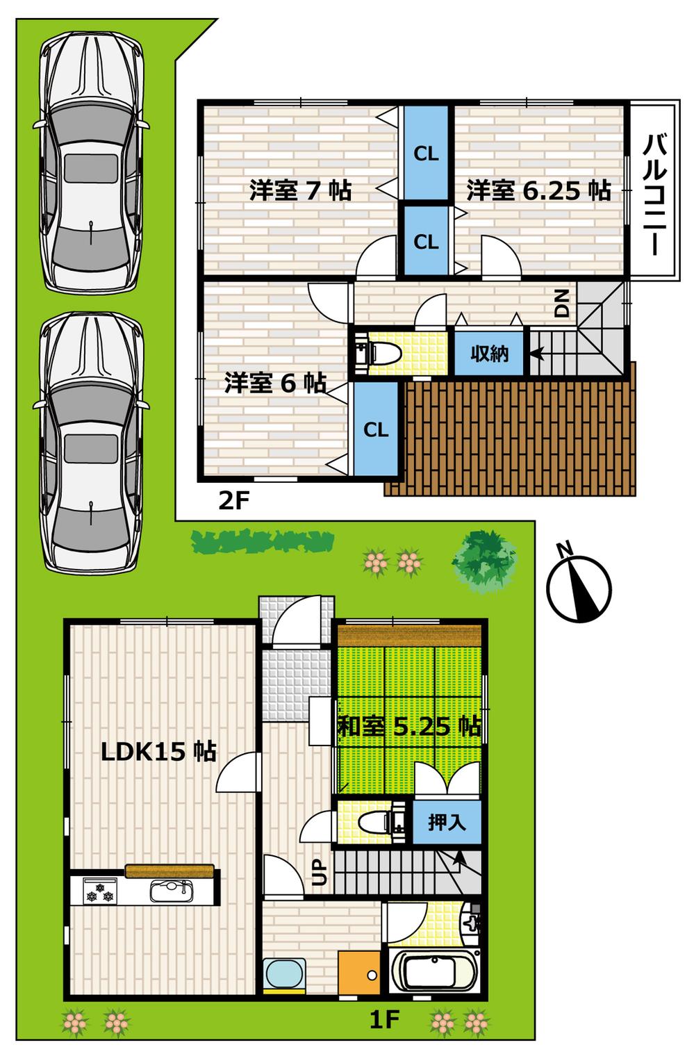 Floor plan. (No. 3 locations), Price 33,300,000 yen, 4LDK, Land area 129.49 sq m , Building area 95.37 sq m