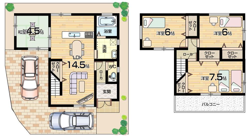 Floor plan. 22,800,000 yen, 4LDK, Land area 92.08 sq m , Building area 86.67 sq m floor plan