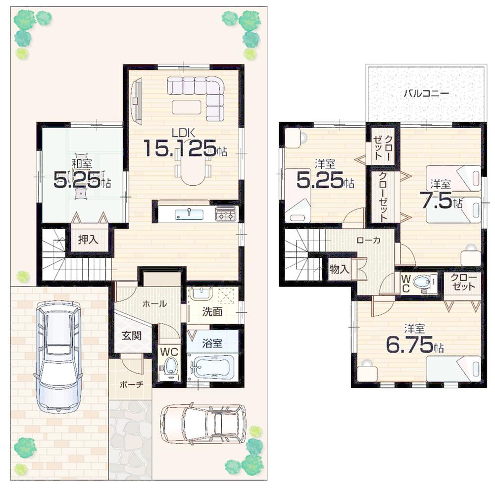 Floor plan. 26,800,000 yen, 4LDK, Land area 106.57 sq m , Building area 95.22 sq m
