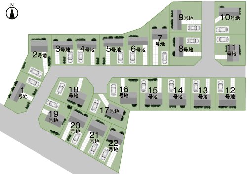 The entire compartment Figure. Coherent child-rearing family of the total 22 compartments living easy town "Worurisu Hirakata" is born. Compartment Figure