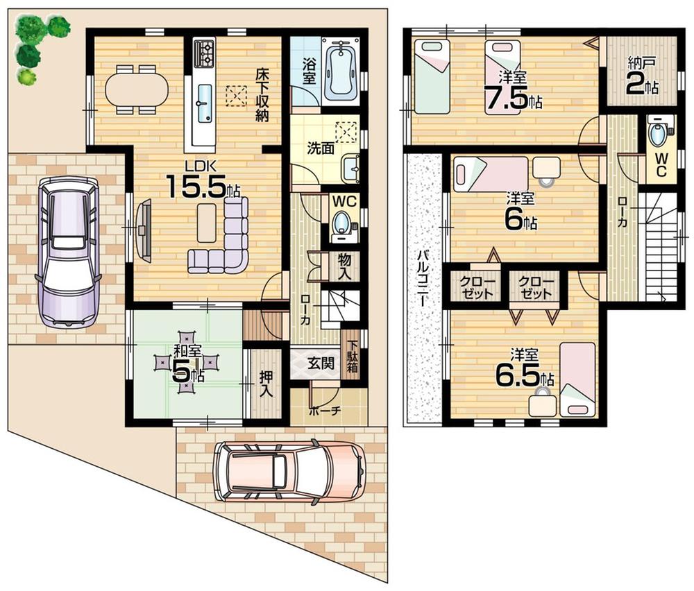 Floor plan. (No. 1 point), Price 24,800,000 yen, 4LDK+S, Land area 110.01 sq m , Building area 95.17 sq m