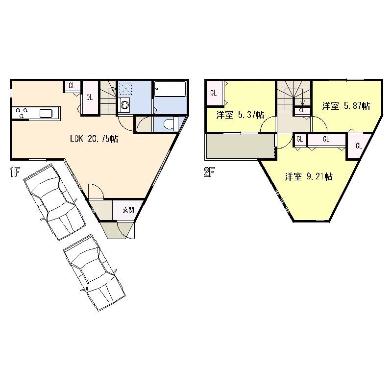 Floor plan. 31,870,000 yen, 3LDK, Land area 100.56 sq m , Building area 92.12 sq m