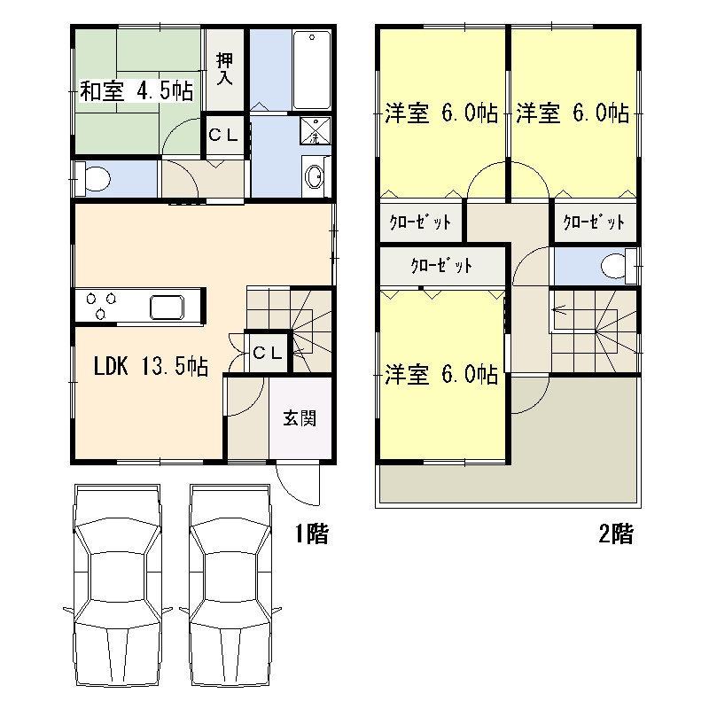 Floor plan. 23.8 million yen, 4LDK, Land area 101.35 sq m , Building area 92.34 sq m