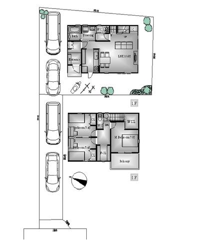 Floor plan. 29,800,000 yen, 3LDK, Land area 180.22 sq m , Building area 92.34 sq m (A Building) same specification