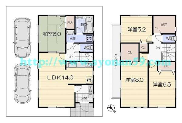 Floor plan. 21.5 million yen, 4LDK + S (storeroom), Land area 100.5 sq m , Building area 95.98 sq m floor plan