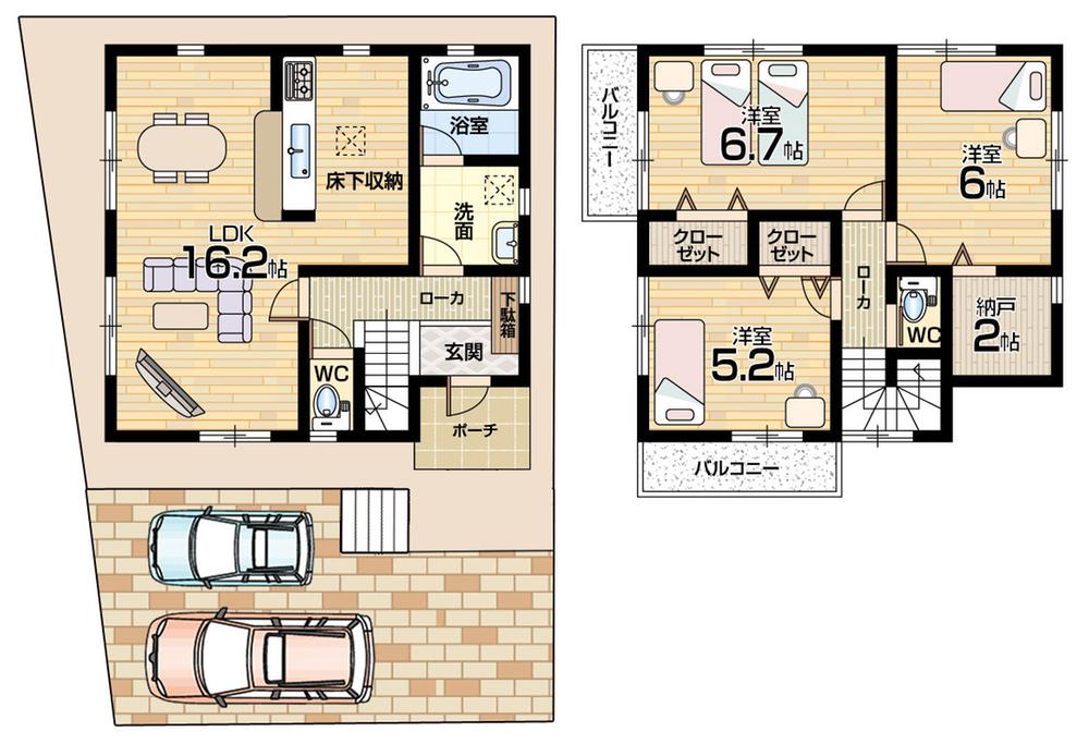Floor plan. (No. 2 locations), Price 26,800,000 yen, 4LDK+S, Land area 100.67 sq m , Building area 81.4 sq m