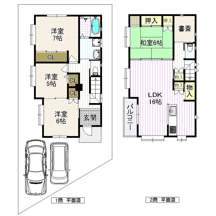 Floor plan. Price 36,800,000 yen, 4LDK+S, Land area 100.21 sq m , Building area 98.58 sq m