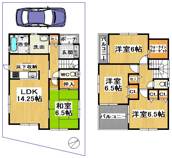 Floor plan. (No. 4 locations), Price 28.8 million yen, 4LDK, Land area 136.99 sq m , Building area 96.39 sq m