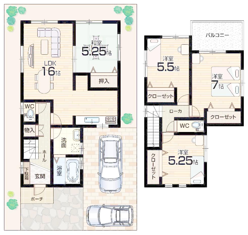 Floor plan. 26,800,000 yen, 4LDK, Land area 100.12 sq m , Building area 93.56 sq m