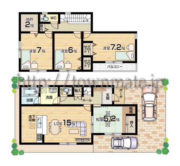 Floor plan. 27,900,000 yen, 4LDK, Land area 100.01 sq m , Building area 97.19 sq m 2 No. Floor