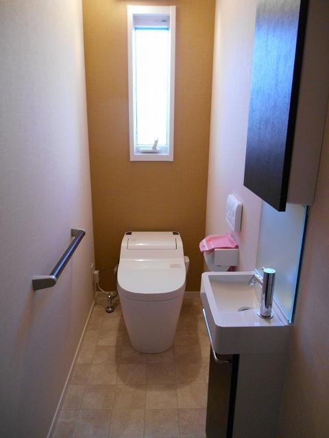 Toilet. Cleaning function toilet. Illuminated by the sensor is lit..