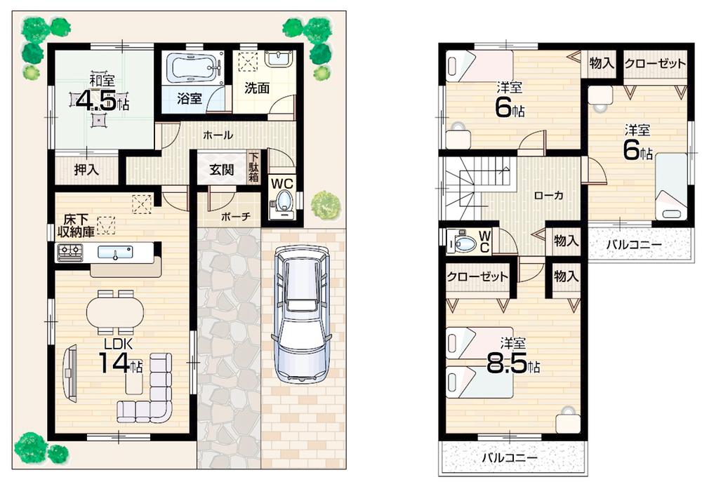 Floor plan. (No. 1 point), Price 23.8 million yen, 4LDK, Land area 90.04 sq m , Building area 93.55 sq m