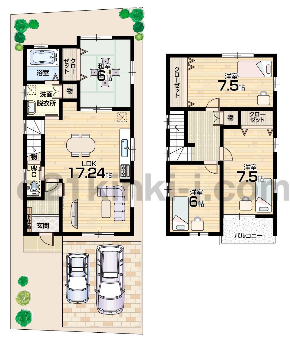 Floor plan. 27,800,000 yen, 4LDK, Land area 121.87 sq m , Building area 100.89 sq m