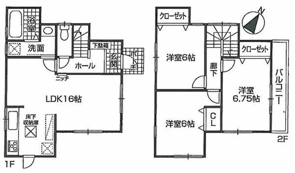 Floor plan. 20.5 million yen, 4LDK, Land area 80 sq m , Building area 81 sq m