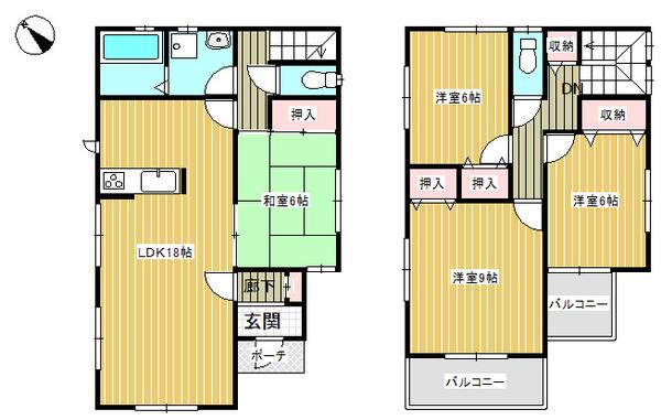 Floor plan. 34,800,000 yen, 4LDK, Land area 193.43 sq m , Building area 105.98 sq m