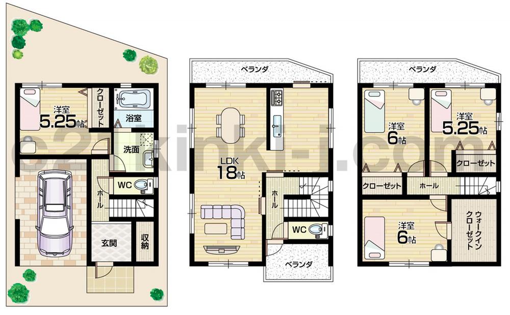Floor plan. 23.8 million yen, 4LDK + S (storeroom), Land area 65.79 sq m , Building area 114.21 sq m floor plan