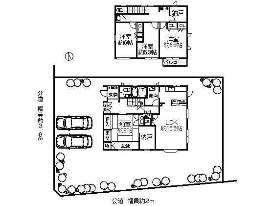 Floor plan. 43,800,000 yen, 4LDK + 2S (storeroom), Land area 294.18 sq m , Building area 143.54 sq m