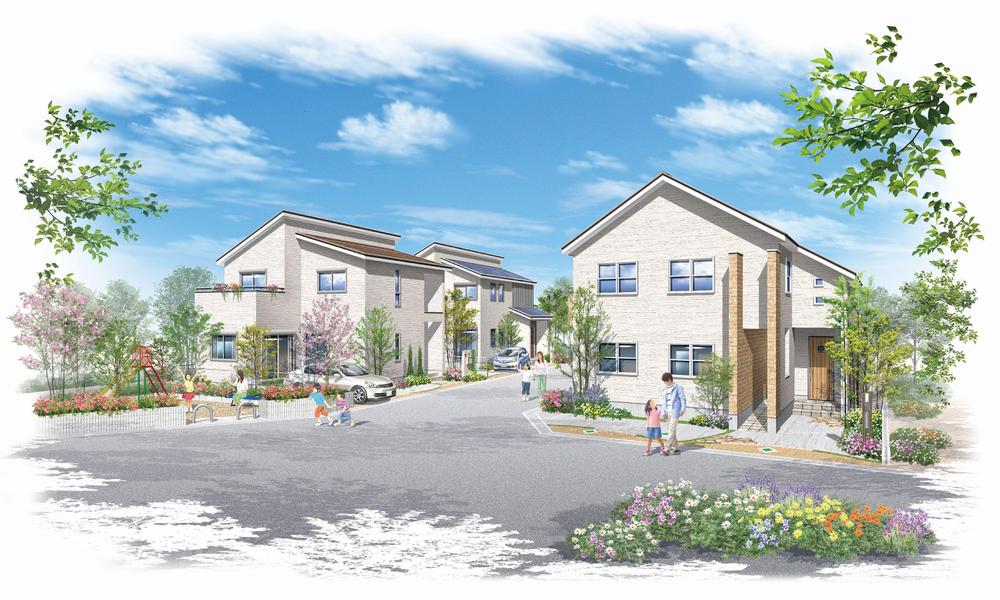 Cityscape Rendering. The main station "Hirakata" peace of mind of the city and high-spec & Vibration Control houses settled on a 10-minute walk from the station of Keihan ・ It is the birth of a comfortable residential area.