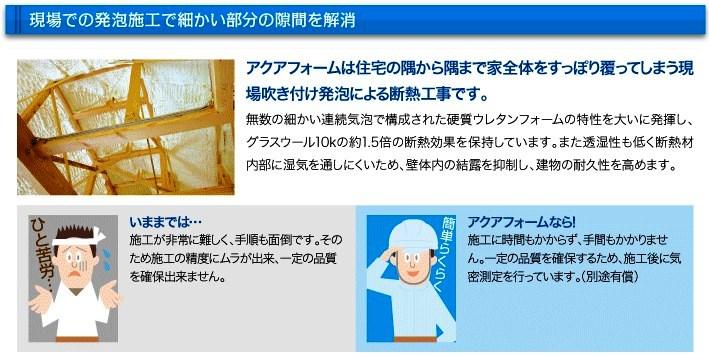 Construction ・ Construction method ・ specification. Of course, live people and the environment, Thermal insulation material system by urethane foam that utilizes the power of the construction to people-friendly water also