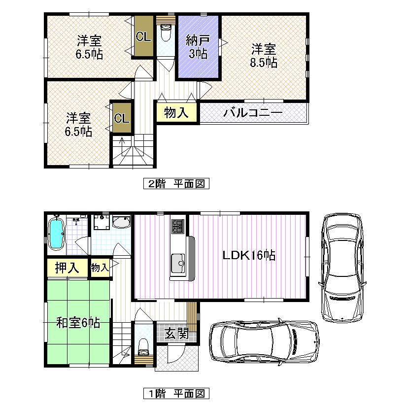 Floor plan. (No. 5 locations), Price 27,800,000 yen, 4LDK+S, Land area 100.33 sq m , Building area 106.51 sq m