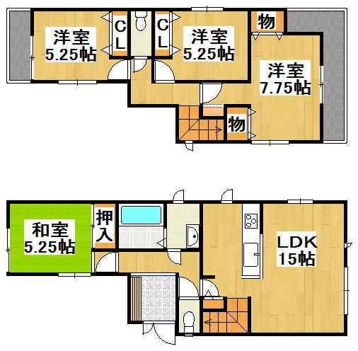 Floor plan. 28.8 million yen, 4LDK, Land area 97.75 sq m , Building area 94.39 sq m