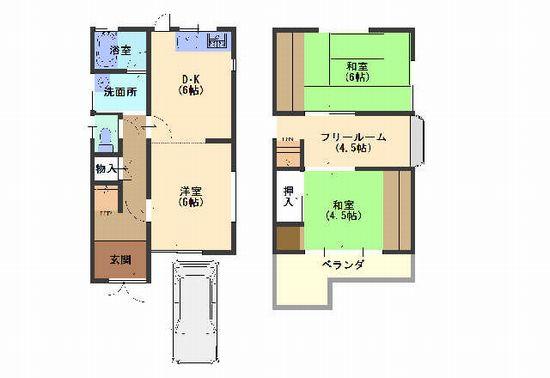 Floor plan. 8 million yen, 4DK, Land area 69.63 sq m , Building area 64.55 sq m