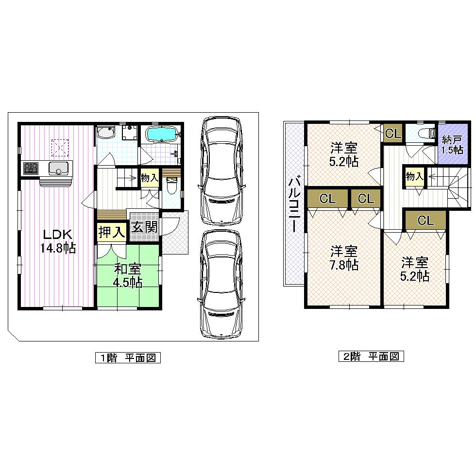 Floor plan. (No. 4 locations), Price 25,800,000 yen, 4LDK, Land area 100.51 sq m , Building area 95.98 sq m