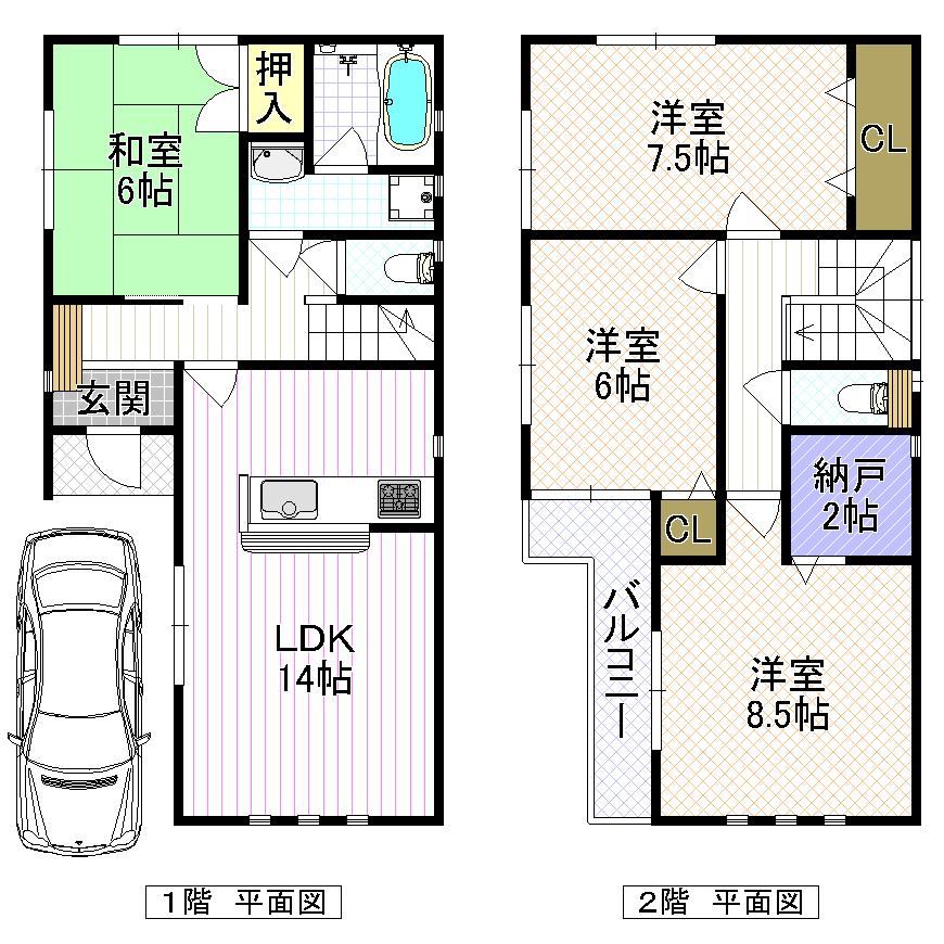 Floor plan. (No. 9 locations), Price 21.5 million yen, 4LDK, Land area 100.51 sq m , Building area 98.01 sq m