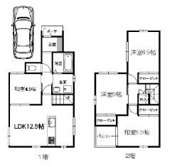 Building plan example (floor plan). Building plan example ( No. 8 locations) Building Price 15,066,000 yen, Building area 83.02 sq m