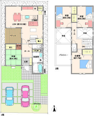 Floor plan. (No. 7 locations), Price 35,800,000 yen, 4LDK, Land area 150.38 sq m , Building area 105.16 sq m