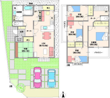 Floor plan. (No. 36 locations), Price 42 million yen, 5LDK, Land area 151.65 sq m , Building area 125.86 sq m