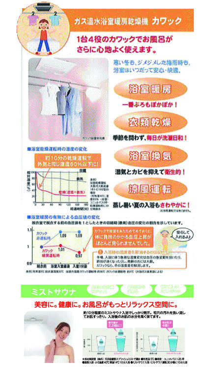 Cooling and heating ・ Air conditioning. Bathroom heating, Clothes dryer, Bathroom ventilation, In addition to the work of the four roles of cool breeze operation, Comfortable in the bathroom with a nice mist sauna to beauty and health!
