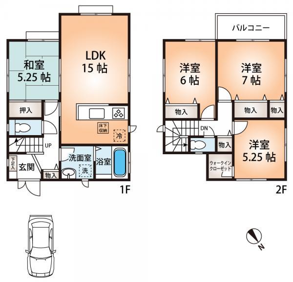 Floor plan. 35,800,000 yen, 4LDK, Land area 126.2 sq m , There building area 94.6 sq m walk-in closet.  There is confidence in the storage capacity.