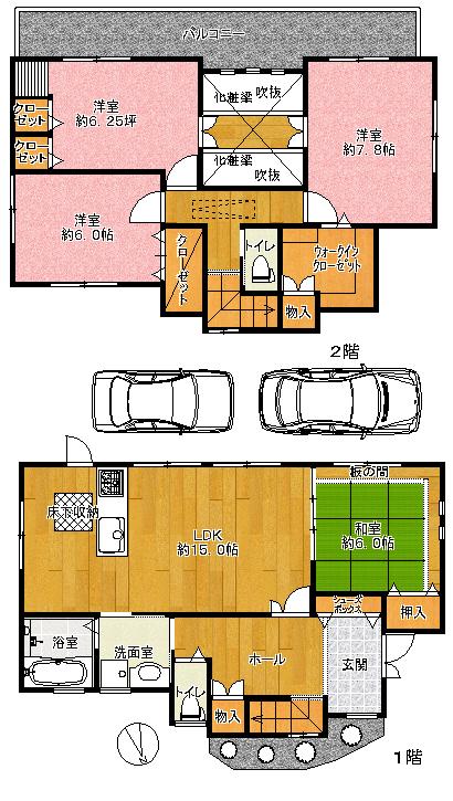 Floor plan. 33,800,000 yen, 4LDK, Land area 100.8 sq m , Building area 101.65 sq m