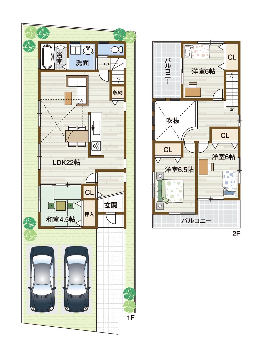 Floor plan. (5 Stage No. 1 point), Price 42,800,000 yen, 4LDK, Land area 135.1 sq m , Building area 104.31 sq m